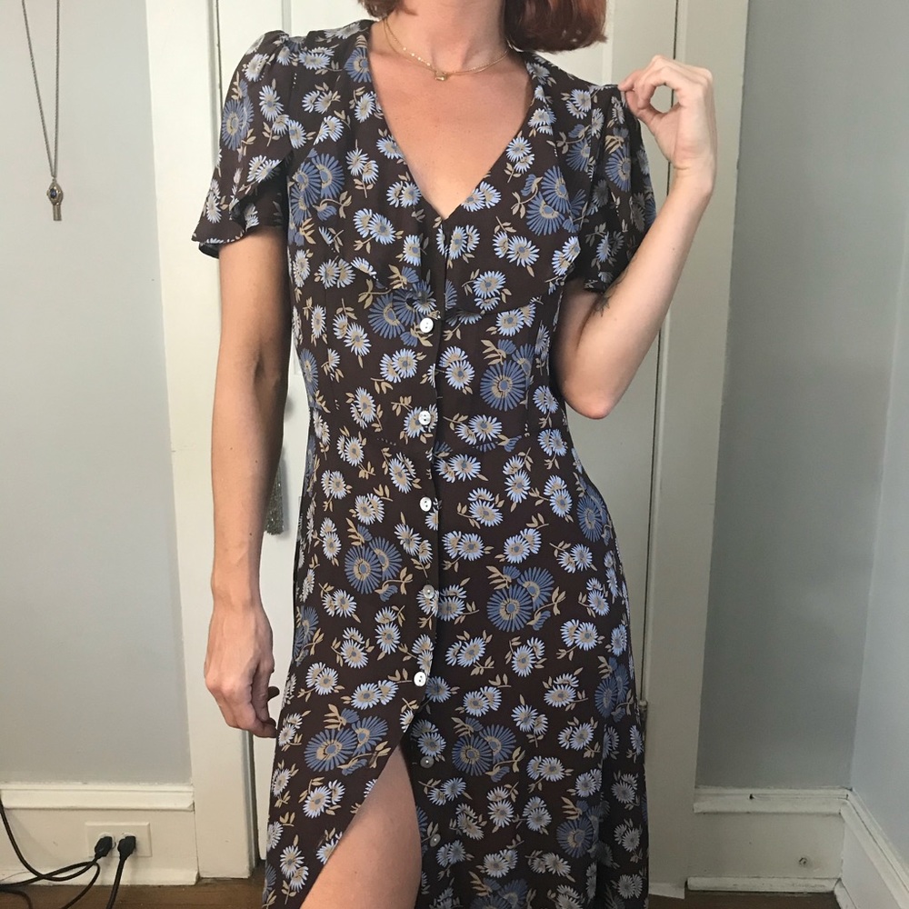 Christy Dawn Brown Floral Deadstock Maxi Dress - Picture 7 of 13